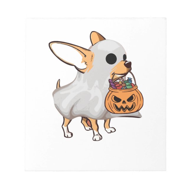 Chihuahua Spökpumpa Halloween Tröja Anteckningsblock (Framsida)