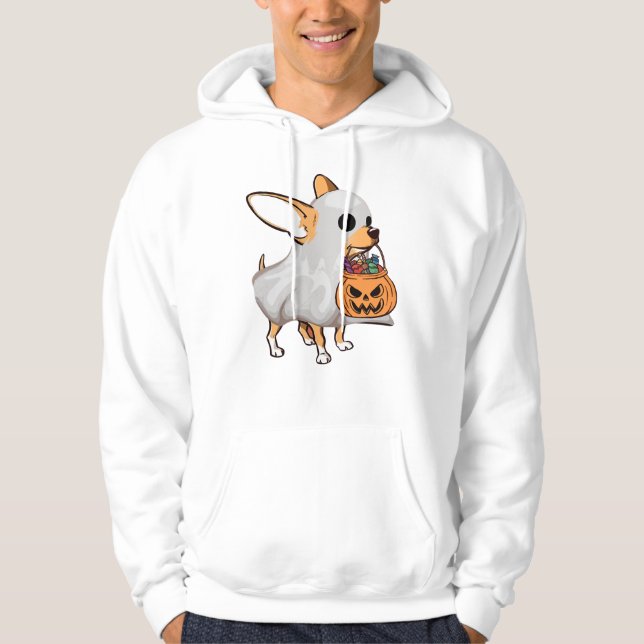 Chihuahua Spökpumpa Halloween Tröja Hoodie (Framsida)