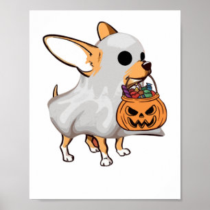 Chihuahua Spökpumpa Halloween Tröja Poster