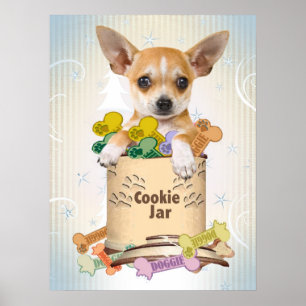 Chihuahua Stands over Cookie Burk Poster