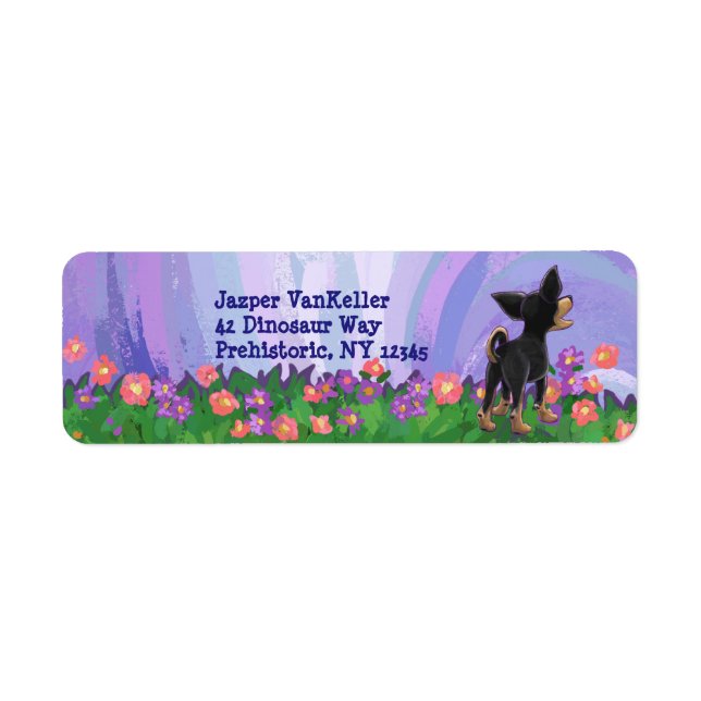 Chihuahua Stationery Returadress Etikett (Framsidan)