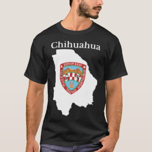 Chihuahua Statlig flagga Karta, Mexiko T Shirt