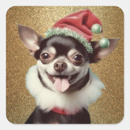 Chihuahua Sticker Fyrkantigt Klistermärke