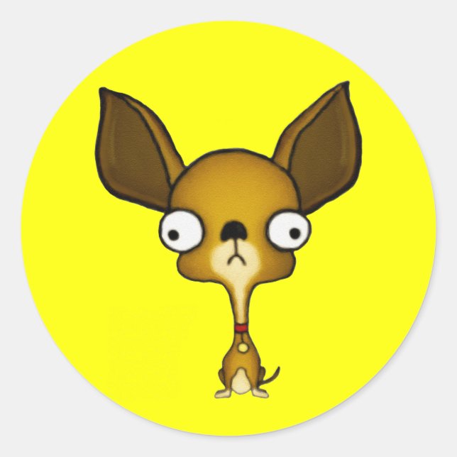 Chihuahua Stickers Runt Klistermärke (Framsida)