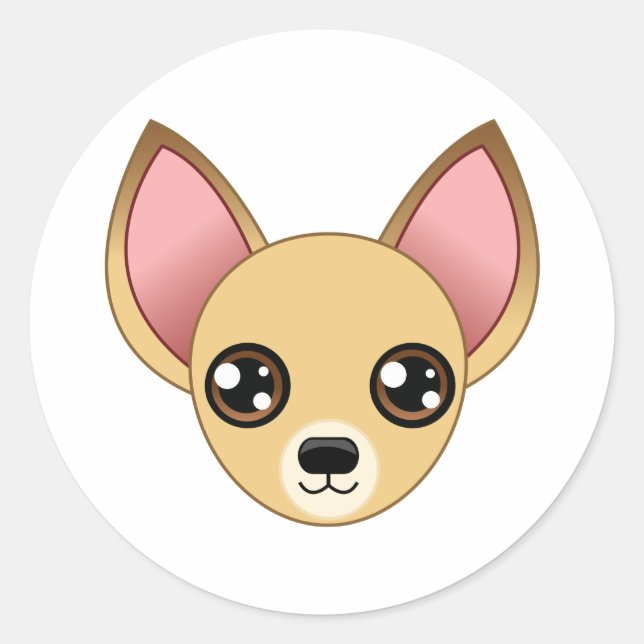 Chihuahua Stickers Runt Klistermärke (Framsida)