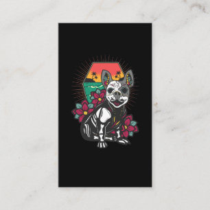 Chihuahua Sugar Skull Mexikanska Hund Visitkort