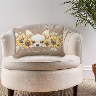Chihuahua Sunblommor Blommigt Dekorativ kudde