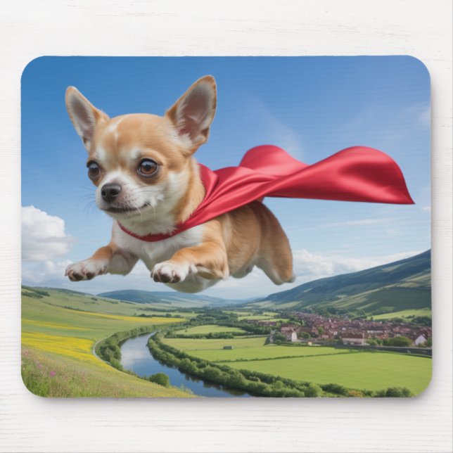 Chihuahua Superhero Mousepad Musmatta (Framsidan)