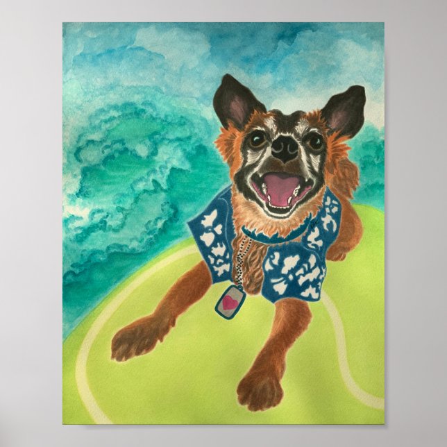 Chihuahua Surfing Poster (Framsidan)