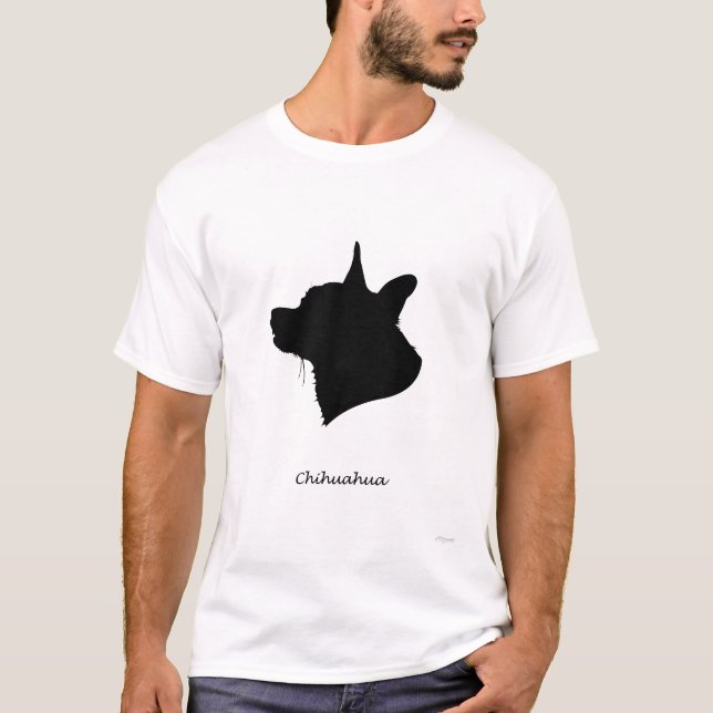 Chihuahua - svart Silhouette T Shirt (Framsida)