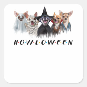 chihuahua t-shirt chihuahua anpassningsbar hallowe fyrkantigt klistermärke