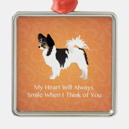 Chihuahua tänker på dig julgransprydnad metall