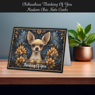 Chihuahua tänker på dina moderna anteckningskort f