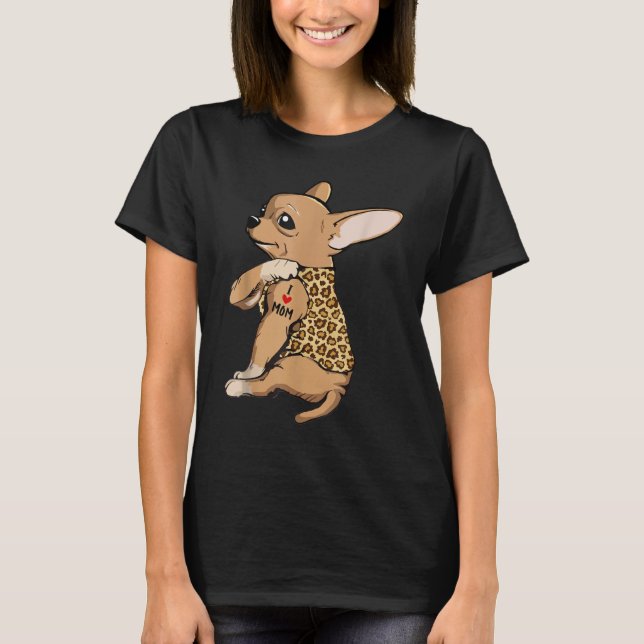 Chihuahua Tatto I Kärlek Mamma T Shirt (Framsida)