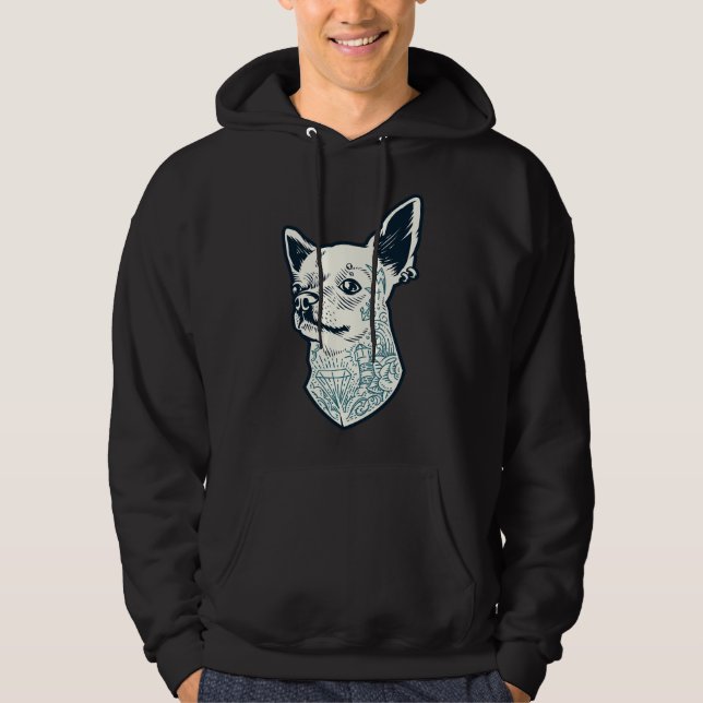 Chihuahua Tattoo Hoodie (Framsida)