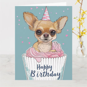 Chihuahua Tecknad Anime Cupcake Tassar Kort