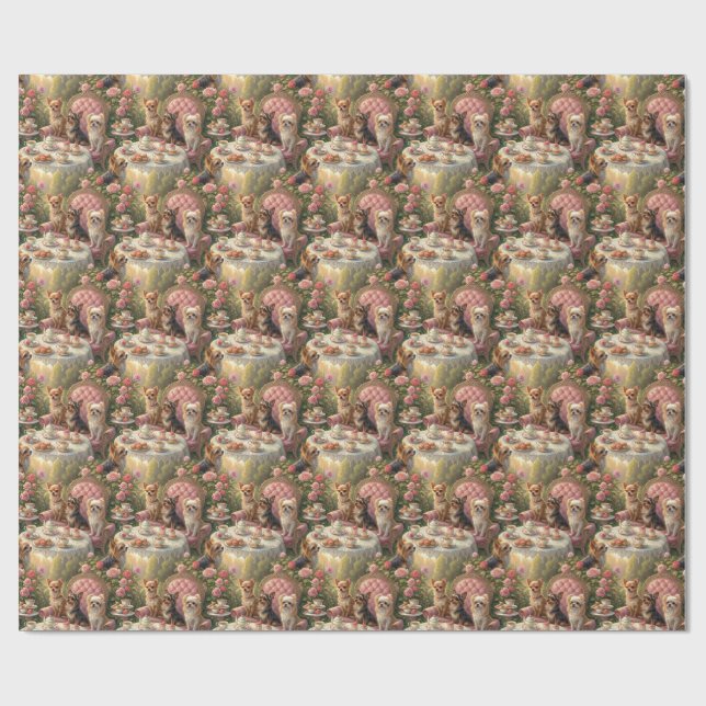 Chihuahua Tekaffe Inpackningspapper Presentpapper (Platt)