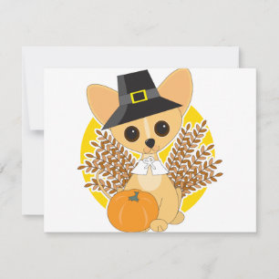 Chihuahua Thanksgiving Julkort