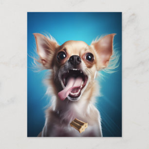 Chihuahua Treat Action Vykort
