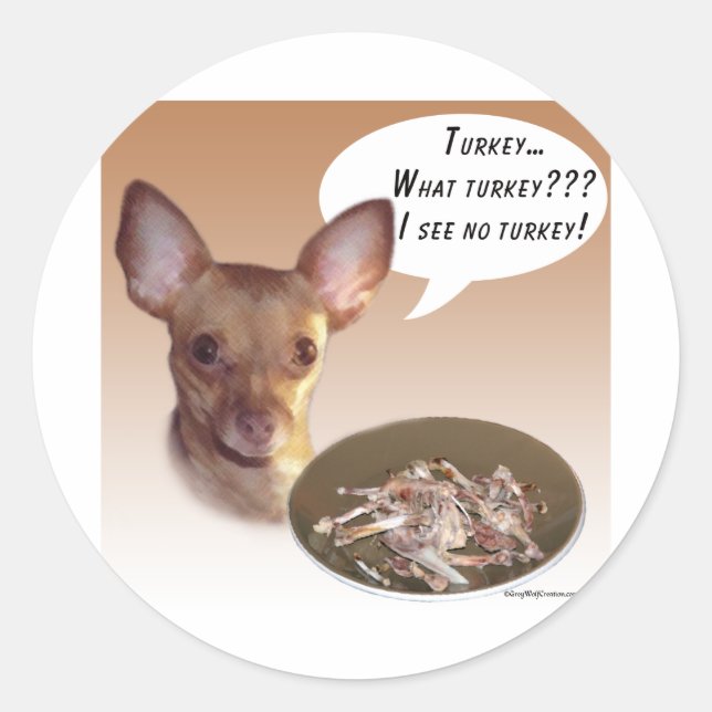Chihuahua Turkey Runt Klistermärke (Framsida)