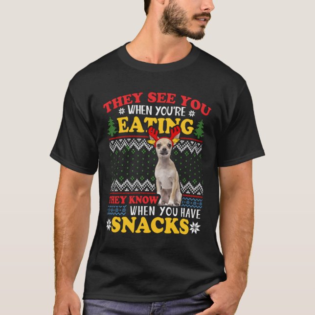 Chihuahua Ugly jul Julafton Gift T Shirt (Framsida)
