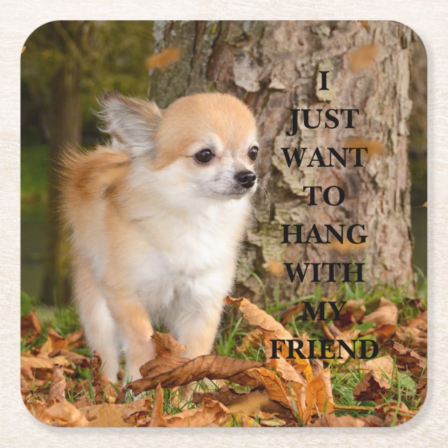 Chihuahua Underlägg Papper Kvadrat (Framsidan)