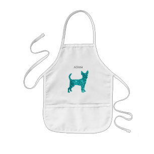 Chihuahua-ungar apron. Personlig namn. Barnförkläde