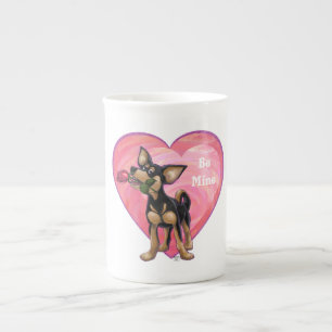 Chihuahua Valentindagen Benporslin Mugg