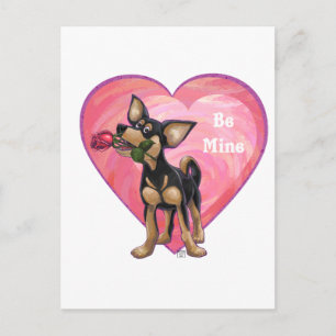 Chihuahua Valentindagen Helg Vykort