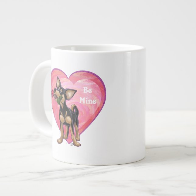 Chihuahua Valentindagen Jumbo Mugg (Framsida vänster)