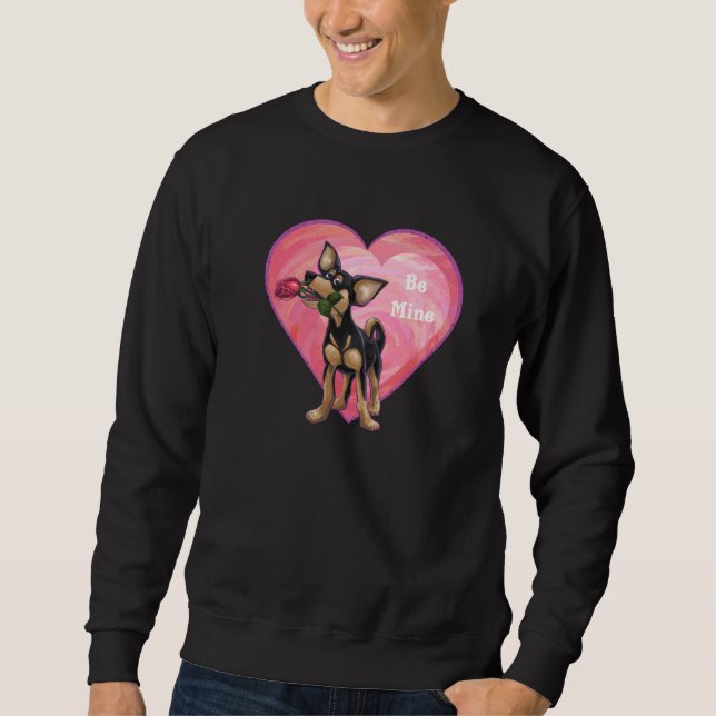Chihuahua Valentindagen Långärmad Tröja (Framsida)