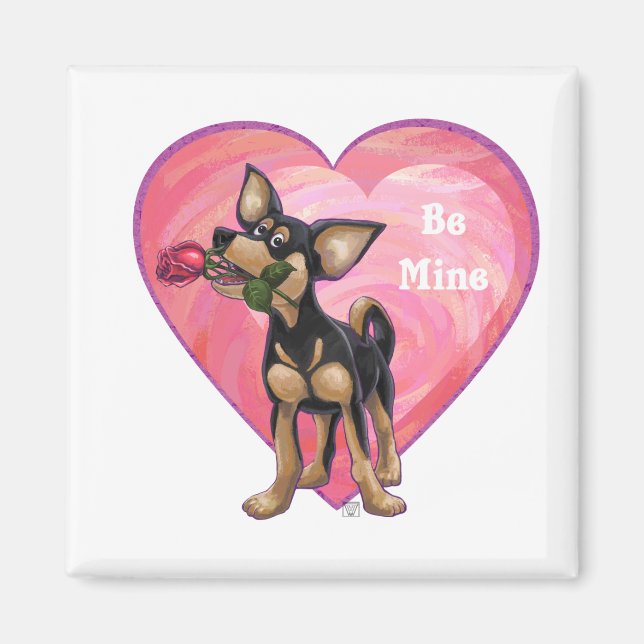 Chihuahua Valentindagen Magnet (Framsidan)