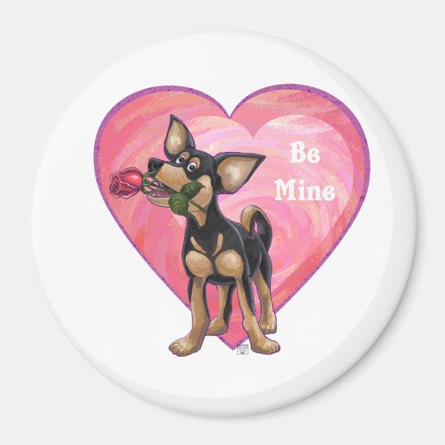 Chihuahua Valentindagen Magnet (Framsidan)