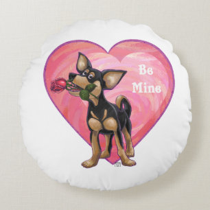 Chihuahua Valentindagen Rund Kudde