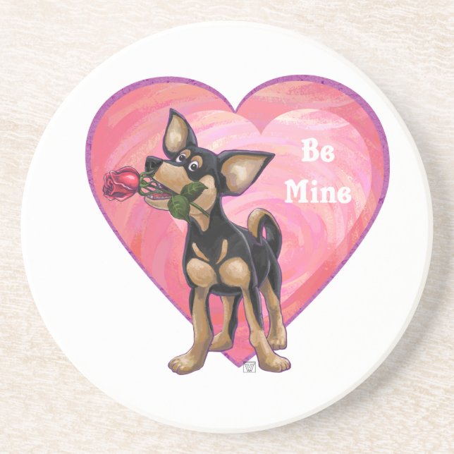 Chihuahua Valentindagen Underlägg Sandsten (Framsidan)