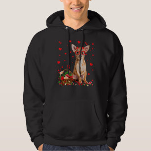Chihuahua Valentine Day Hund Heart Flowers Hoodie