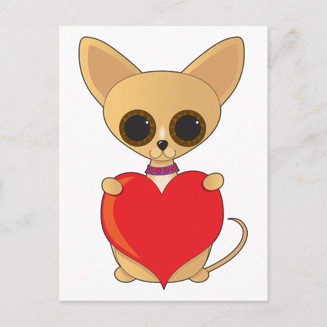 chihuahua valentineChihuahua Valentine Helg Vykort (Framsida)