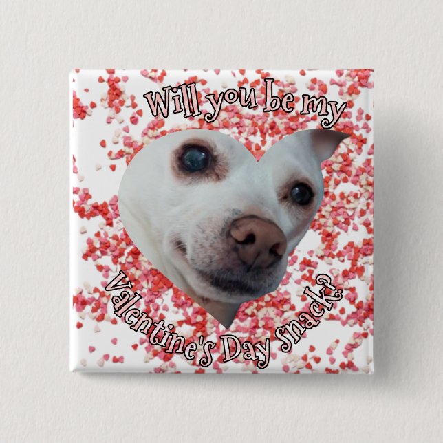 Chihuahua Valentines Day Button Knapp (Framsida)