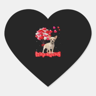 chihuahua valentines day ut ur hund älskare hjärtformat klistermärke