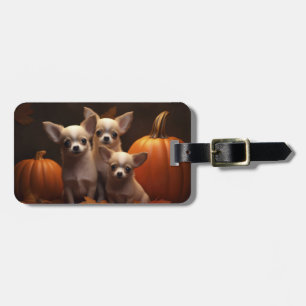 Chihuahua Valp Höstglädje Pumpa Bagagebricka