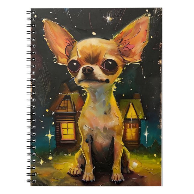 Chihuahua-valp i ett mysigt hem anteckningsbok (Framsidan)