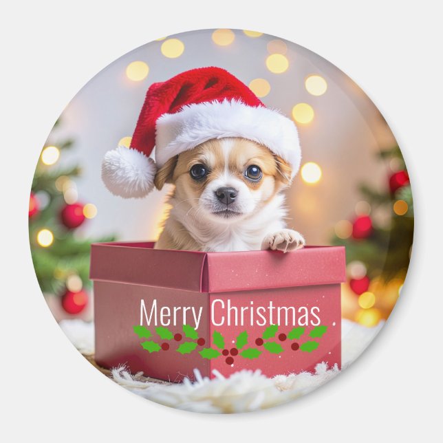 Chihuahua-valpens jul magnet (Framsidan)
