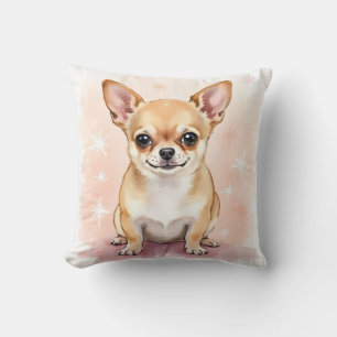 Chihuahua Vattenfärg Glitter Explosion Konst Kudde