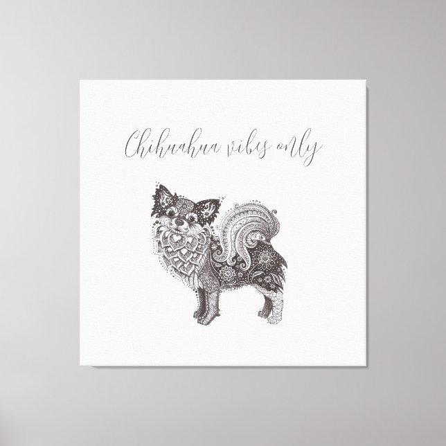 Chihuahua Vibes Premium duk konst med ram Canvastryck (Framsida)