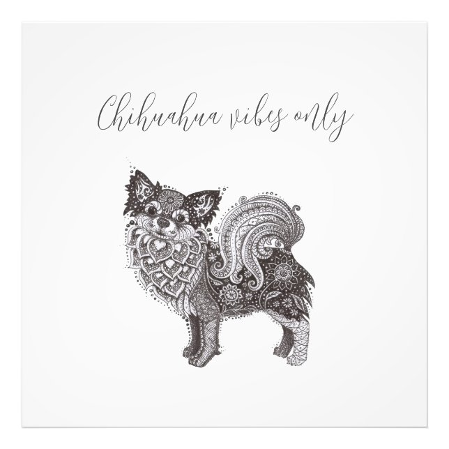 Chihuahua Vibes Premium Satin Photo Paper Fototryck (Framsidan)