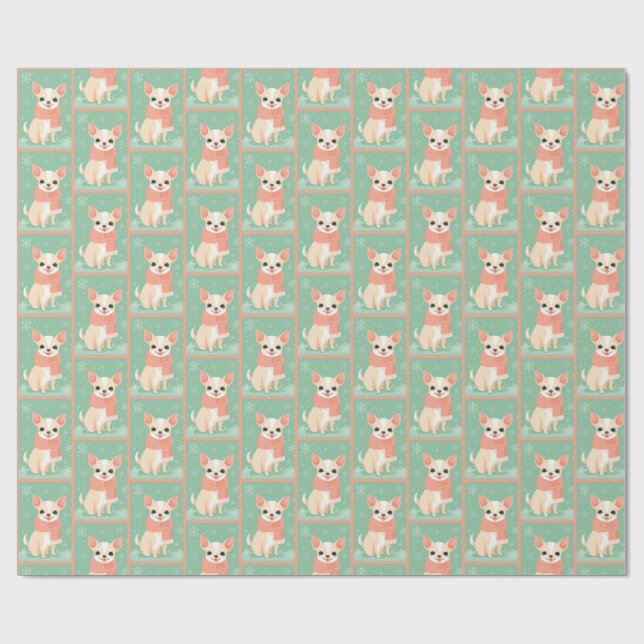 Chihuahua Vintermönster Presentpapper (Platt)