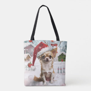 Chihuahua Vintervonderland Julglädje Tygkasse
