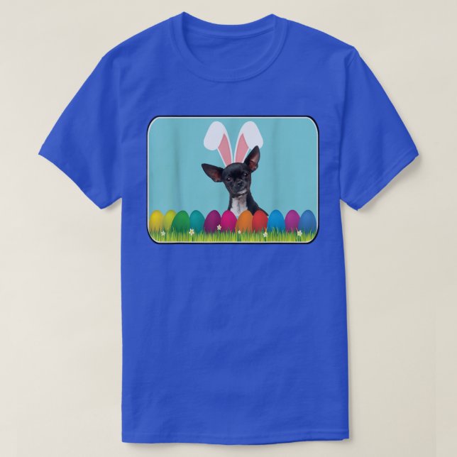 Chihuahua w Bunny Öron  T Shirt (Design framsida)
