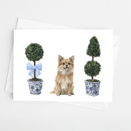 Chihuahua Watercolor Chinoiserie Puppy Hund Kort