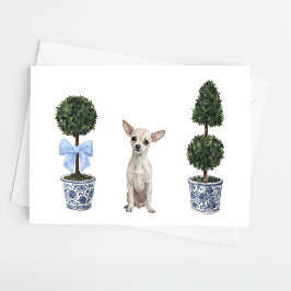 Chihuahua Watercolor Chinoiserie Puppy Hund Kort